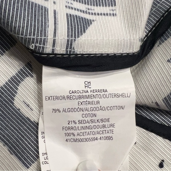 Carolina Herrera Window Pane Print Short Raincoat Sz-S - Picture 10 of 11